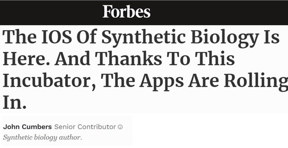 Screenshot of the Forbes article featuring BiomEdit