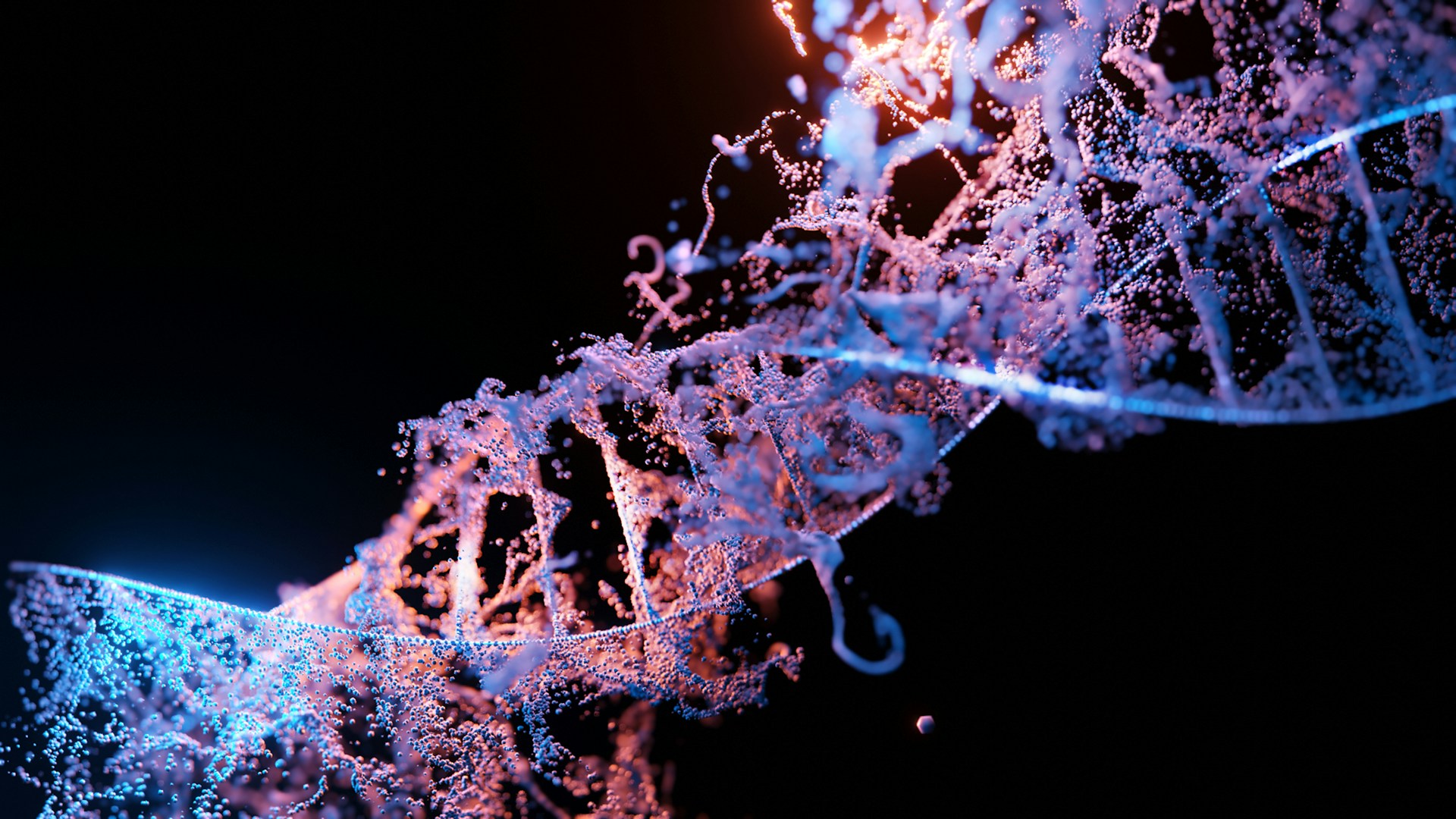 Abstract 3D rendering of a DNA double helix
